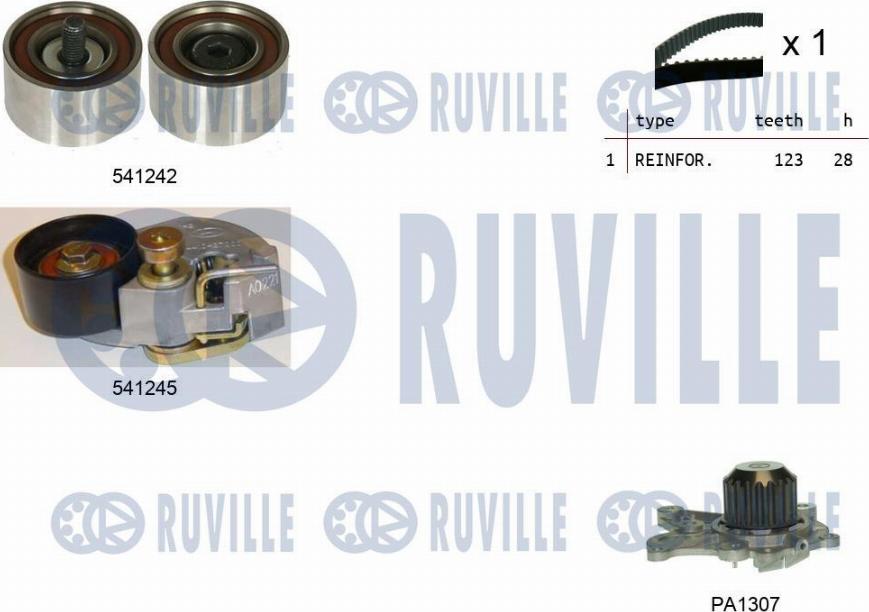 Ruville 5502751 - Wasserpumpe + Zahnriemensatz alexcarstop-ersatzteile.com