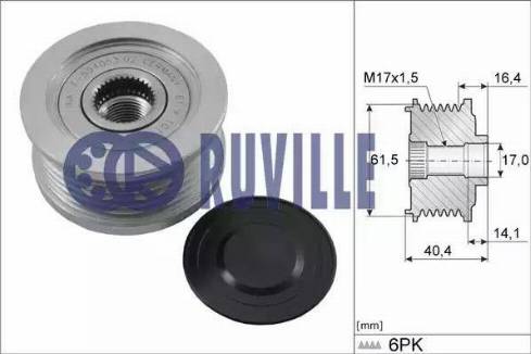 Ruville 55376 - Riemenscheibe, Generator alexcarstop-ersatzteile.com