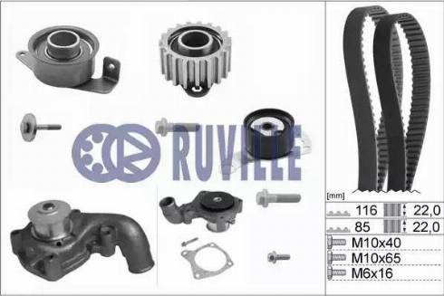 Ruville 55214712 - Wasserpumpe + Zahnriemensatz alexcarstop-ersatzteile.com