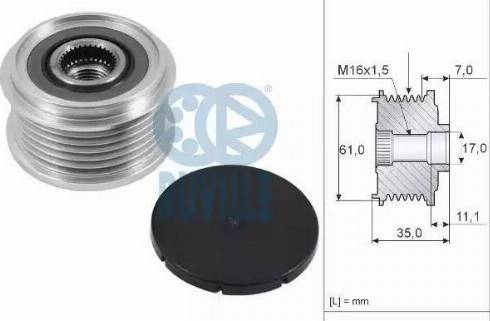 Ruville 55720 - Riemenscheibe, Generator alexcarstop-ersatzteile.com