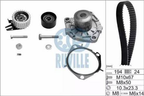 Ruville 56036701 - Wasserpumpe + Zahnriemensatz alexcarstop-ersatzteile.com