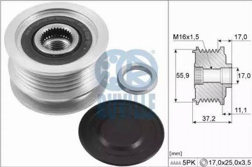 Ruville 56334 - Riemenscheibe, Generator alexcarstop-ersatzteile.com