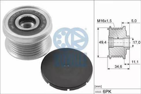 Ruville 56324 - Riemenscheibe, Generator alexcarstop-ersatzteile.com