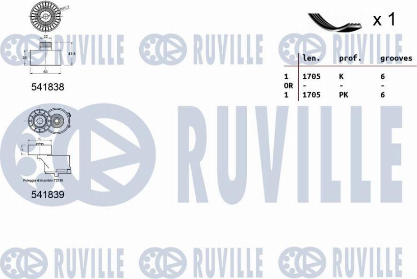 Ruville 570060 - Keilrippenriemensatz alexcarstop-ersatzteile.com