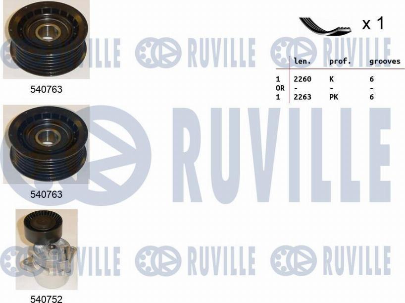 Ruville 570088 - Keilrippenriemensatz alexcarstop-ersatzteile.com