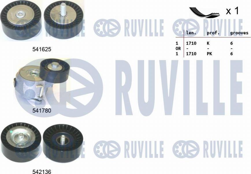 Ruville 570142 - Keilrippenriemensatz alexcarstop-ersatzteile.com