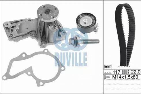 Ruville 57118701 - Wasserpumpe + Zahnriemensatz alexcarstop-ersatzteile.com