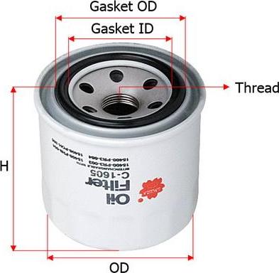 SAKURA Automotive C-1605 - Ölfilter alexcarstop-ersatzteile.com