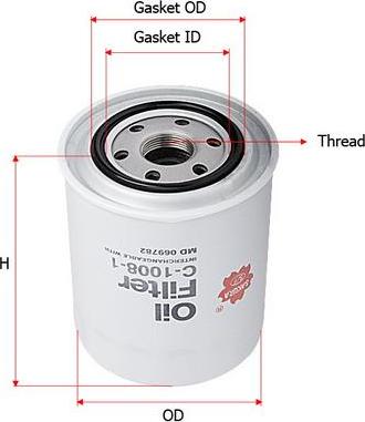 SAKURA Automotive C-1008-1 - Ölfilter alexcarstop-ersatzteile.com