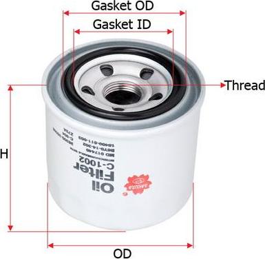 SAKURA Automotive C-1002 - Ölfilter alexcarstop-ersatzteile.com