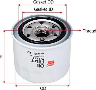 SAKURA Automotive C-1111 - Ölfilter alexcarstop-ersatzteile.com