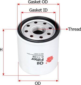 SAKURA Automotive C-1139 - Ölfilter alexcarstop-ersatzteile.com