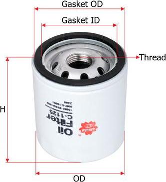 SAKURA Automotive C-1125 - Ölfilter alexcarstop-ersatzteile.com