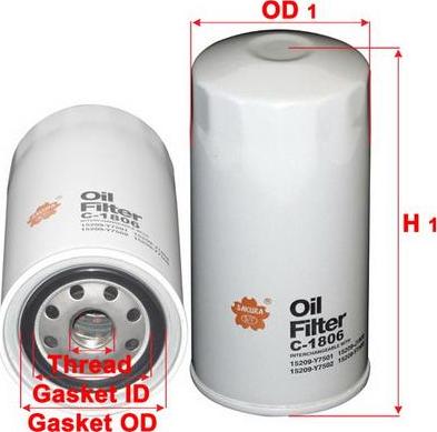 SAKURA Automotive C-1806 - Ölfilter alexcarstop-ersatzteile.com