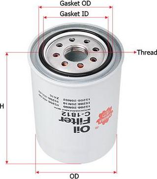 SAKURA Automotive C-1812 - Ölfilter alexcarstop-ersatzteile.com