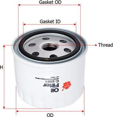 SAKURA Automotive C-2501 - Ölfilter alexcarstop-ersatzteile.com