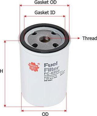 SAKURA Automotive FC-6203 - Kraftstofffilter alexcarstop-ersatzteile.com