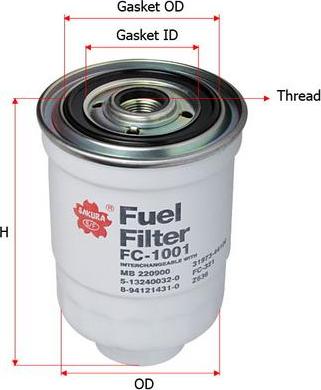 SAKURA Automotive FC-1001 - Kraftstofffilter alexcarstop-ersatzteile.com