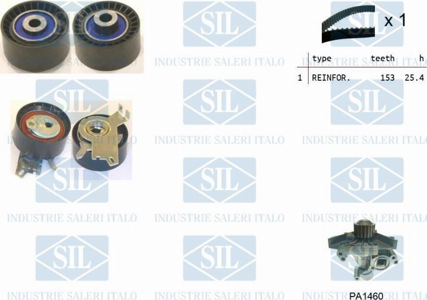 Saleri SIL K1PA1460 - Wasserpumpe + Zahnriemensatz alexcarstop-ersatzteile.com