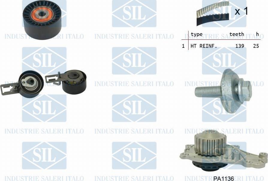 Saleri SIL K3PA1136AL - Wasserpumpe + Zahnriemensatz alexcarstop-ersatzteile.com