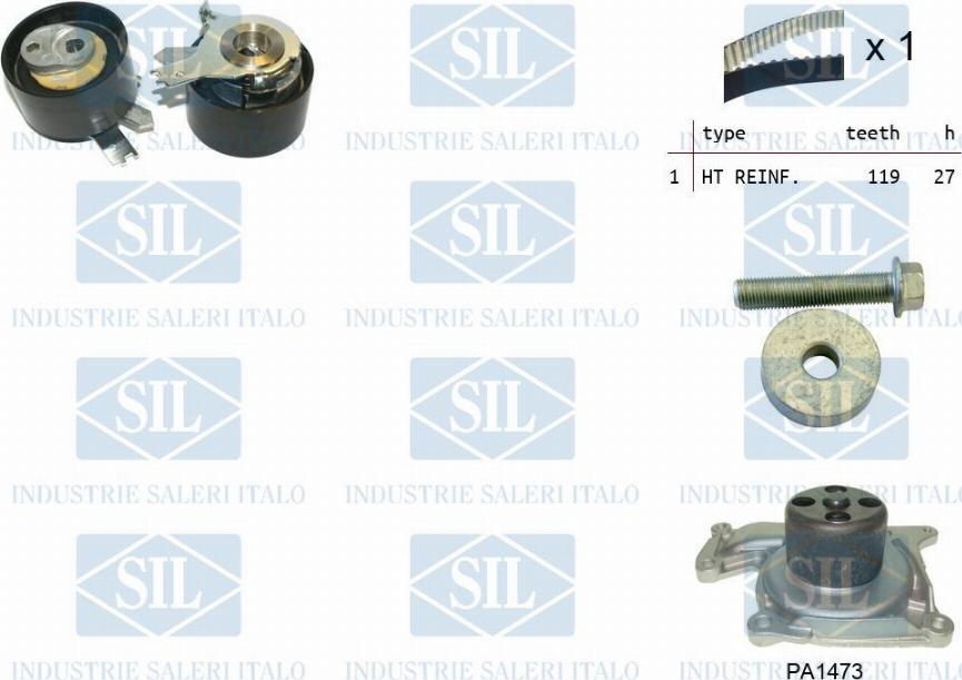 Saleri SIL K3PA1473 - Wasserpumpe + Zahnriemensatz alexcarstop-ersatzteile.com