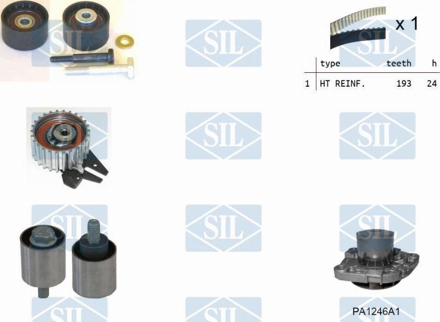 Saleri SIL K7PA1246A1 - Wasserpumpe + Zahnriemensatz alexcarstop-ersatzteile.com