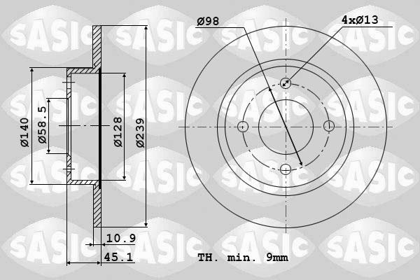 Sasic 9004313J - Bremsscheibe alexcarstop-ersatzteile.com