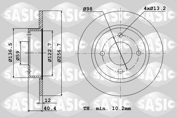 Sasic 9004389J - Bremsscheibe alexcarstop-ersatzteile.com