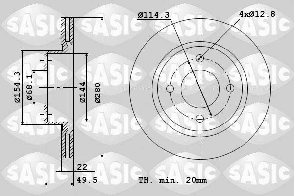 Sasic 6106043 - Bremsscheibe alexcarstop-ersatzteile.com