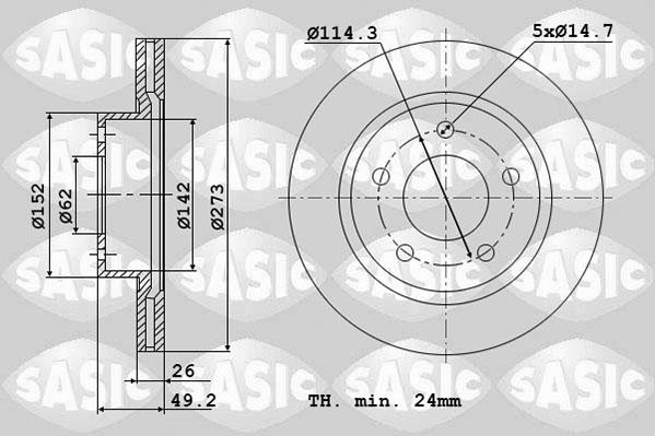 Sasic 6106130 - Bremsscheibe alexcarstop-ersatzteile.com