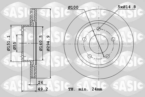 Sasic 6106124 - Bremsscheibe alexcarstop-ersatzteile.com