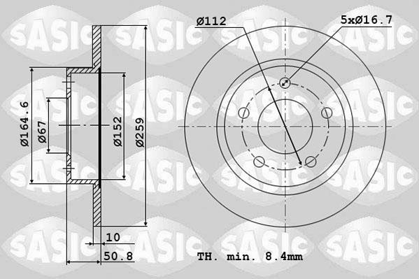 Sasic 6106314 - Bremsscheibe alexcarstop-ersatzteile.com