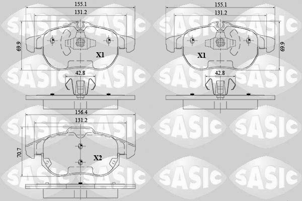 Sasic 6216095 - Bremsbelagsatz, Scheibenbremse alexcarstop-ersatzteile.com