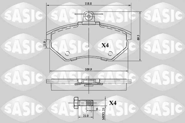 Sasic 6216101 - Bremsbelagsatz, Scheibenbremse alexcarstop-ersatzteile.com