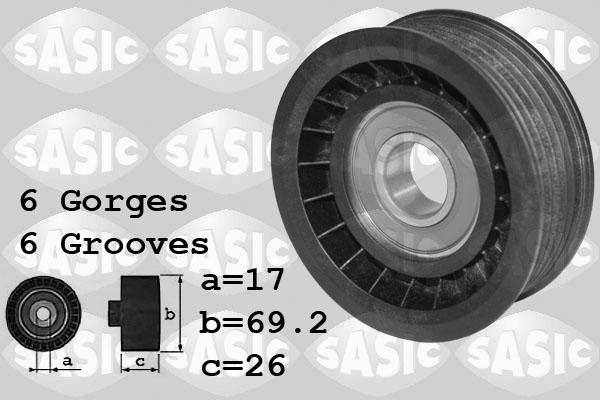 Sasic 1626204 - Umlenk / Führungsrolle, Keilrippenriemen alexcarstop-ersatzteile.com