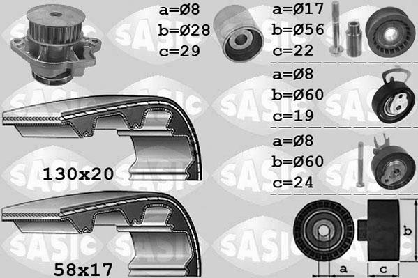 Sasic 3906060 - Wasserpumpe + Zahnriemensatz alexcarstop-ersatzteile.com