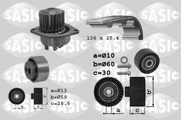 Sasic 3900017 - Wasserpumpe + Zahnriemensatz alexcarstop-ersatzteile.com