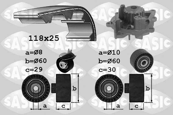 Sasic 3900039 - Wasserpumpe + Zahnriemensatz alexcarstop-ersatzteile.com