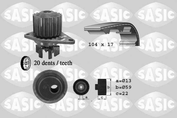 Sasic 3900020 - Wasserpumpe + Zahnriemensatz alexcarstop-ersatzteile.com