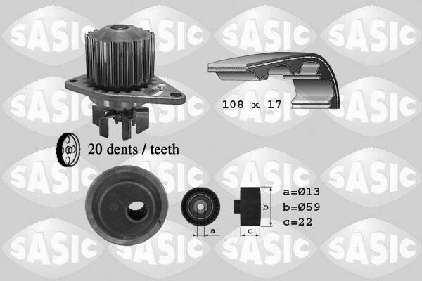 Sasic 3900021 - Wasserpumpe + Zahnriemensatz alexcarstop-ersatzteile.com