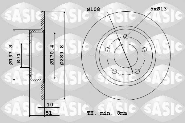 Sasic 2464V74J - Bremsscheibe alexcarstop-ersatzteile.com