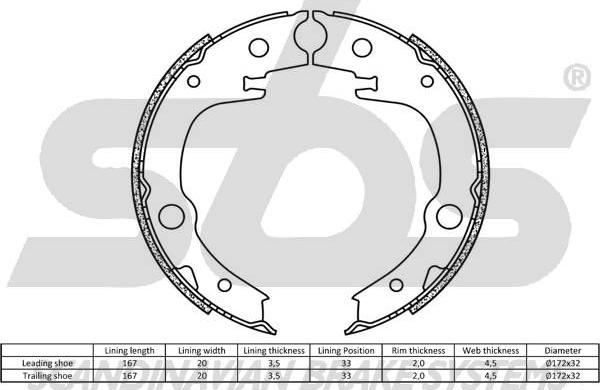 SBS 1849.2745715 - Bremsbackensatz, Feststellbremse alexcarstop-ersatzteile.com