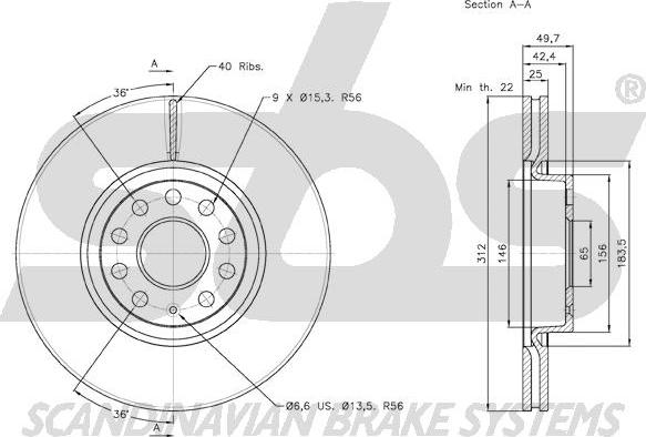 SBS 18153147115 - Bremsscheibe alexcarstop-ersatzteile.com