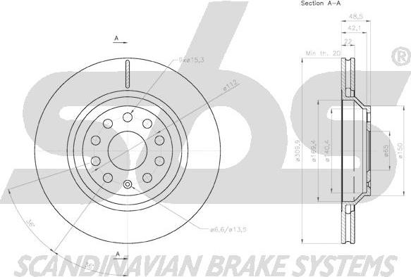 SBS 18153147136 - Bremsscheibe alexcarstop-ersatzteile.com