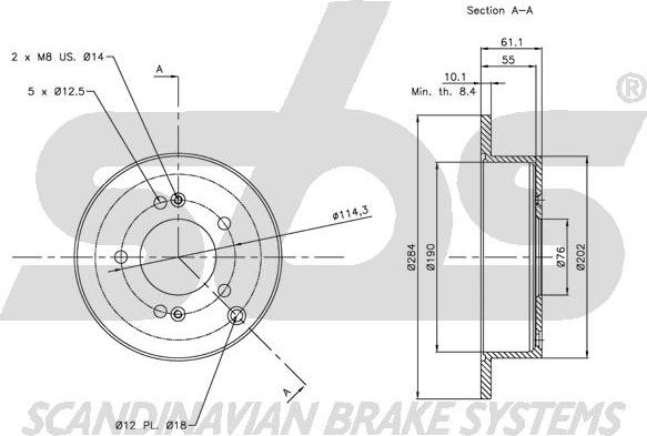 SBS 1815203414 - Bremsscheibe alexcarstop-ersatzteile.com