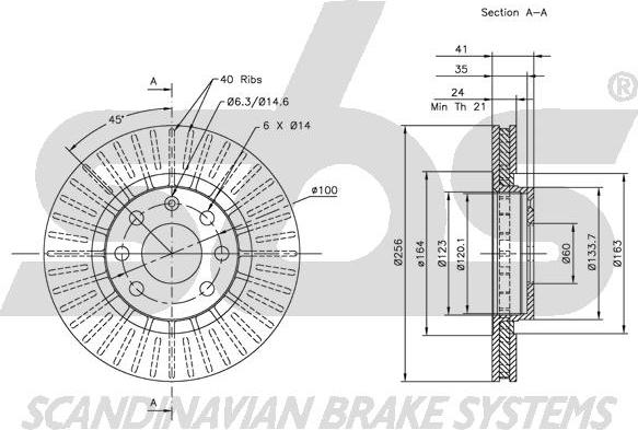 SBS 1815203613 - Bremsscheibe alexcarstop-ersatzteile.com