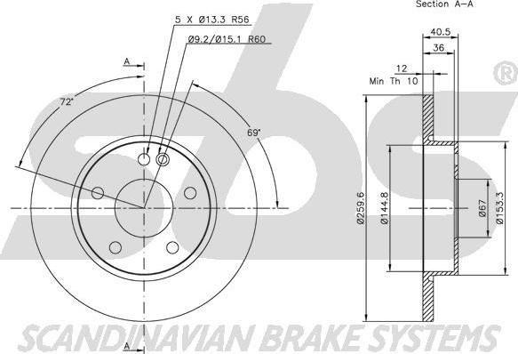 SBS 1815203345 - Bremsscheibe alexcarstop-ersatzteile.com