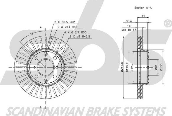 SBS 1815202612 - Bremsscheibe alexcarstop-ersatzteile.com