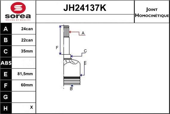 Sera JH24137K - Gelenksatz, Antriebswelle alexcarstop-ersatzteile.com