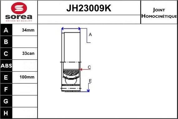 Sera JH23009K - Gelenksatz, Antriebswelle alexcarstop-ersatzteile.com